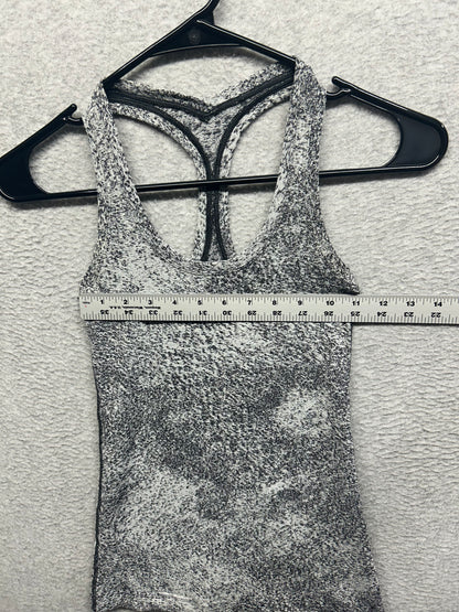 Lululemon Cool Racerback II Luon Size 2 Spray Jacquard White Black