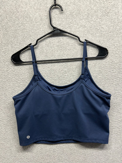 Lululemon Wunder Train U-Neck Strappy Ribbed Tank Top Size 12 (Square) Club Blue