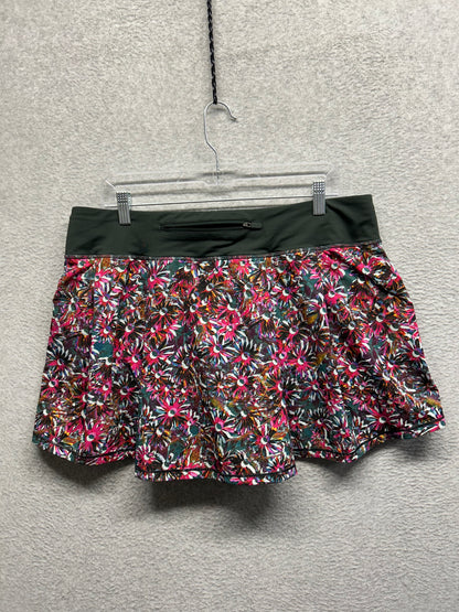 Lululemon Pace Rival Mid-Rise Skirt Size 12 Floral Electric Multi