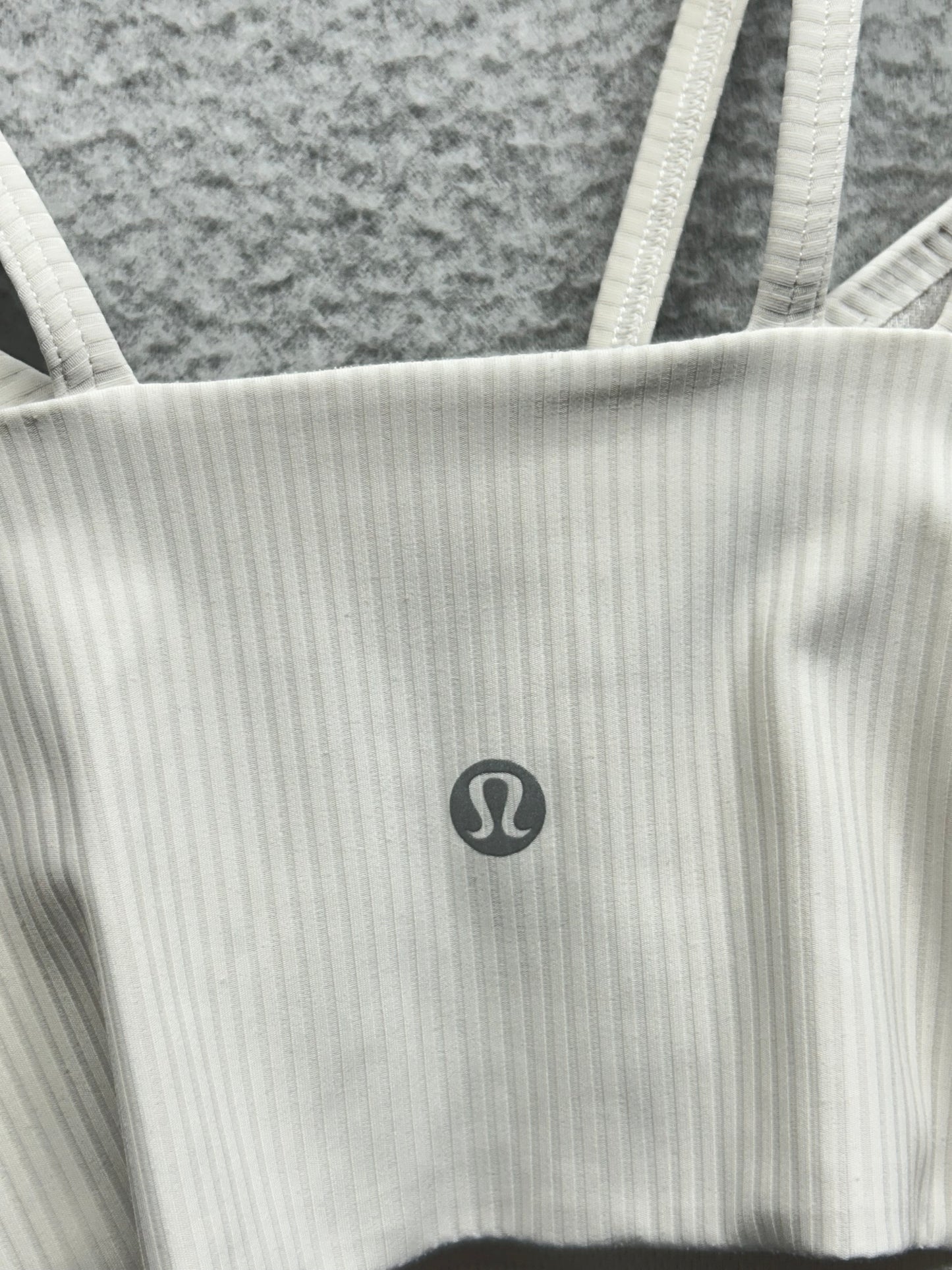 Lululemon Like a Cloud Strappy Longline Ribbed Bra Size 14 White