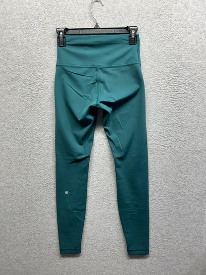 Lululemon Wunder Train High-Rise Tight 28" Size 6 Storm Teal (Square Dot)