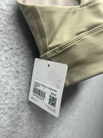 Lululemon Energy Longline Bra Evolve Size 2 Compass Khaki