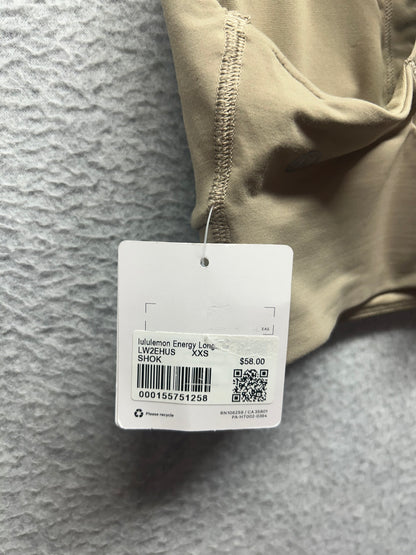 Lululemon Energy Longline Bra Evolve Size XXS Sheer Oak