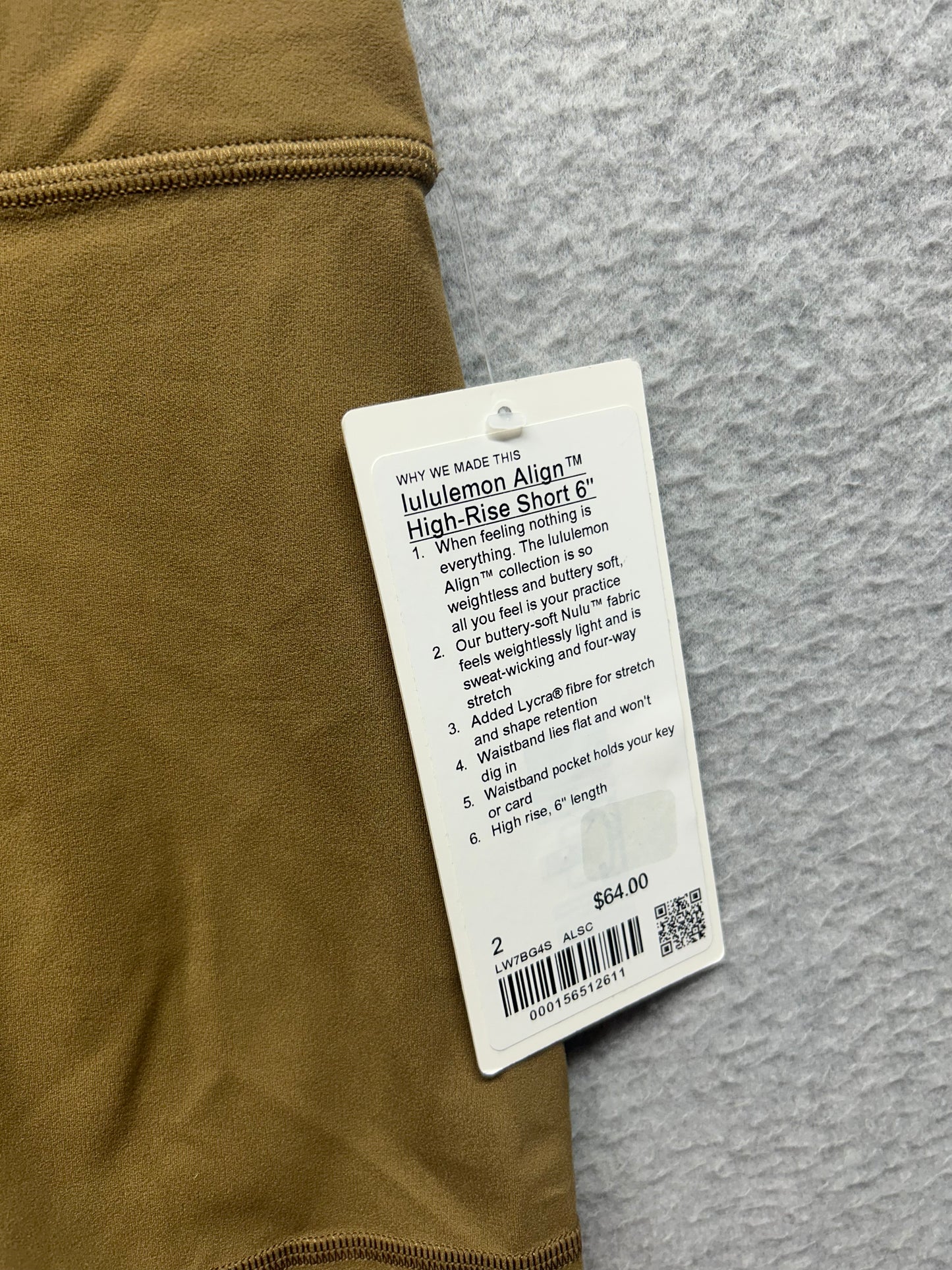 Lululemon Align High-Rise Short 6" Size 2 Allspice