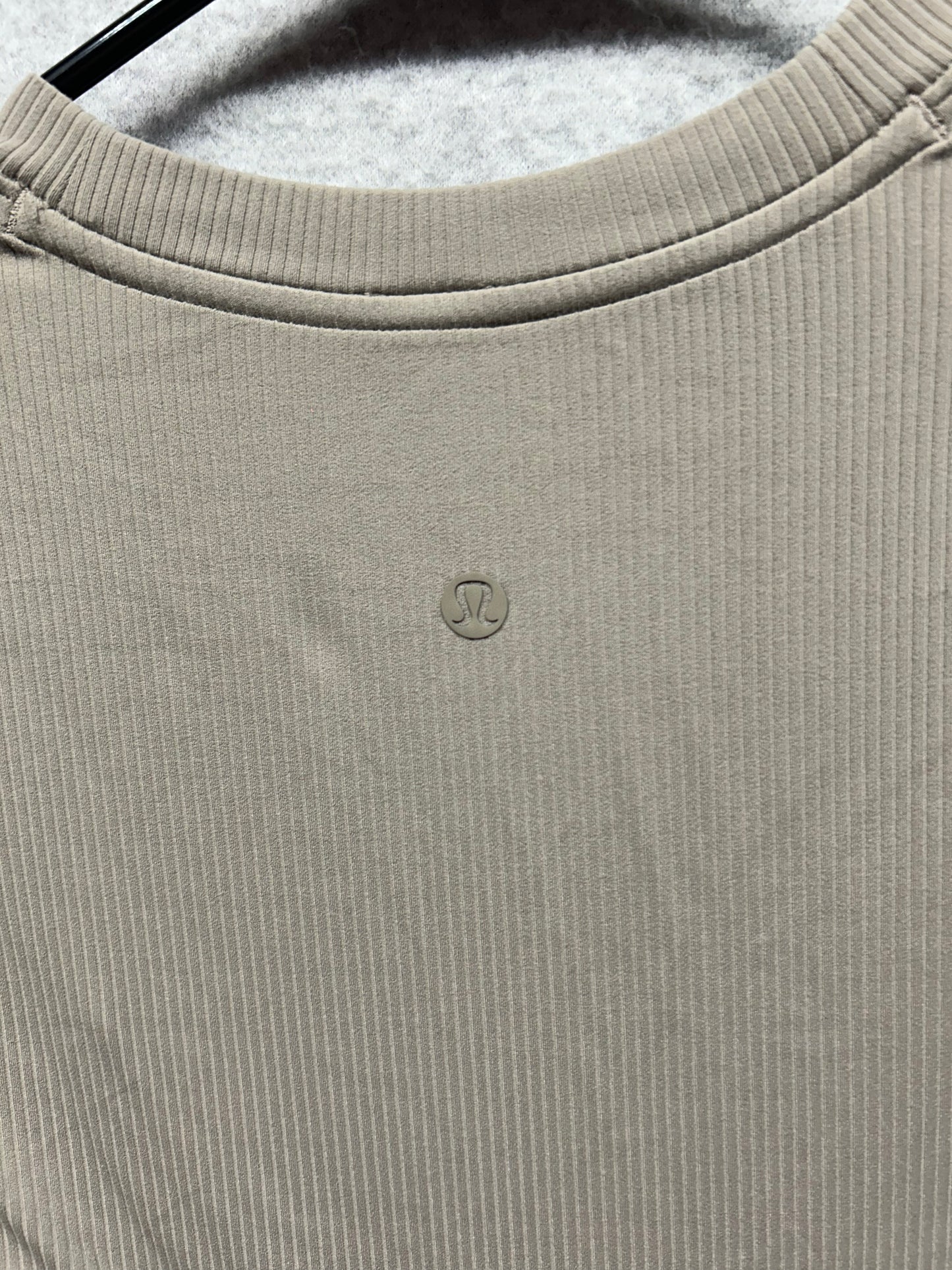 Lululemon All Aligned Ribbed Long-Sleeve Henley Dress Size 6 Warm Ash Grey