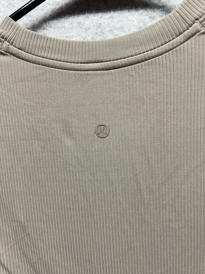 Lululemon All Aligned Ribbed Long-Sleeve Henley Dress Size 6 Warm Ash Grey