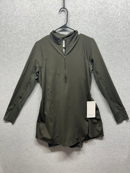 Lululemon Nulux Long-Sleeve Tennis Dress Size 10 Dark Olive