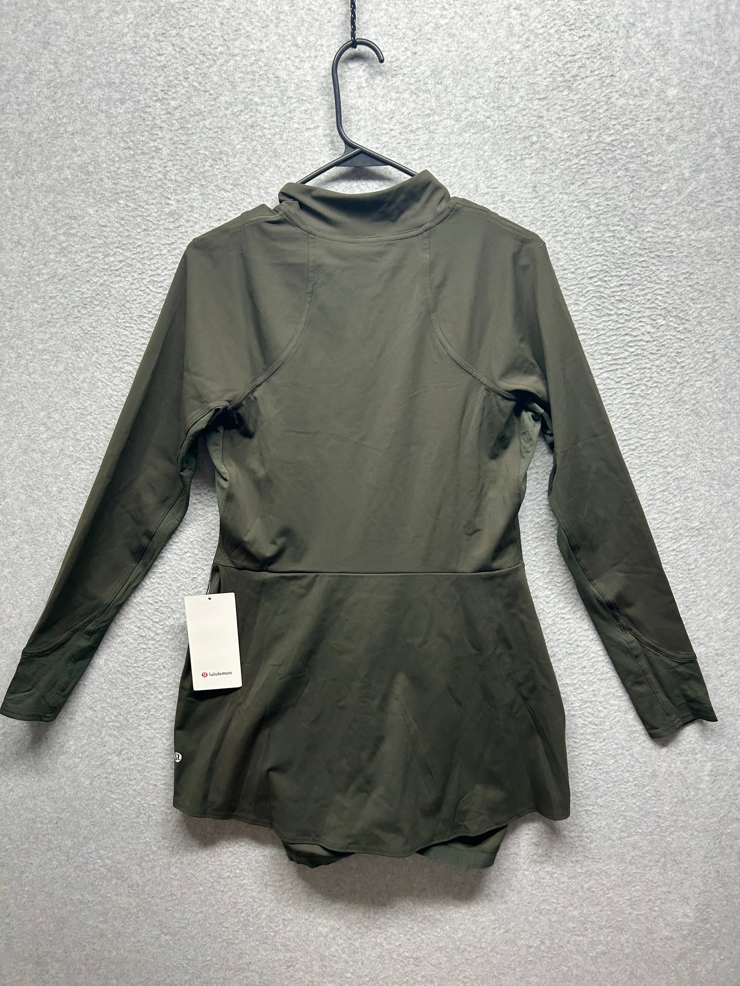 Lululemon Nulux Long-Sleeve Tennis Dress Size 10 Dark Olive