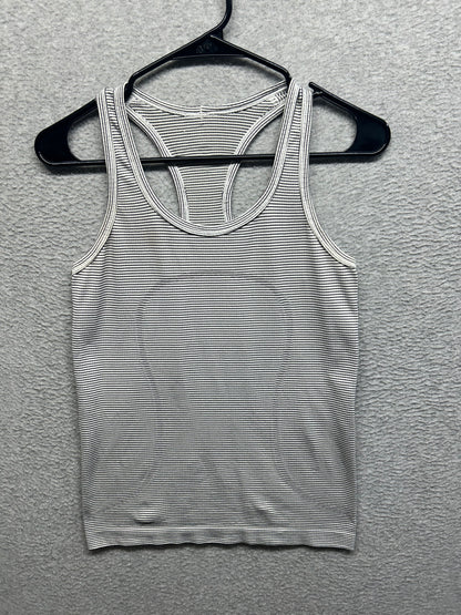 Lululemon Swiftly Tech Racerback Size 6 White Black Striped