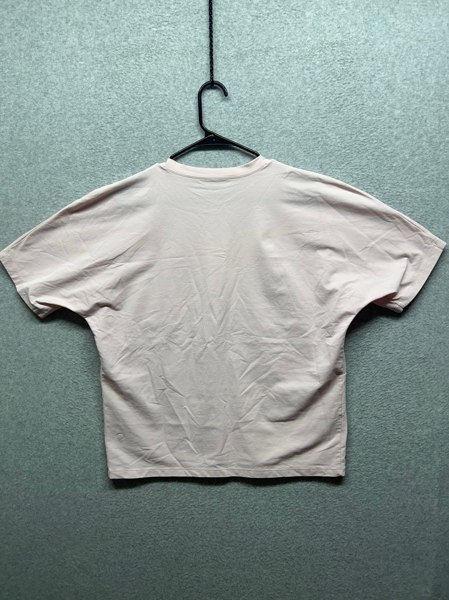 Lululemon Heavyweight Crepe Short Sleeve Shirt Size Large Boxy Pink