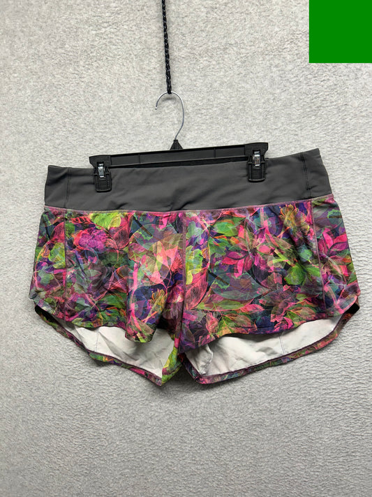 Lululemon Speed Up Mid-Rise Lined Short 4" Size 14 Vivid Floral Tone Multi