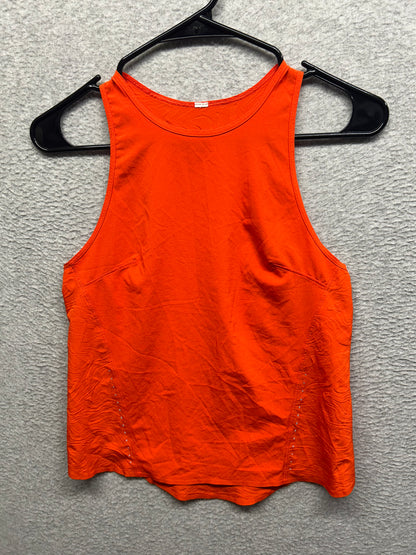 Lululemon Lightweight Stretch Running Tank Top Size 6 In-Sense Emboss Solar Orange