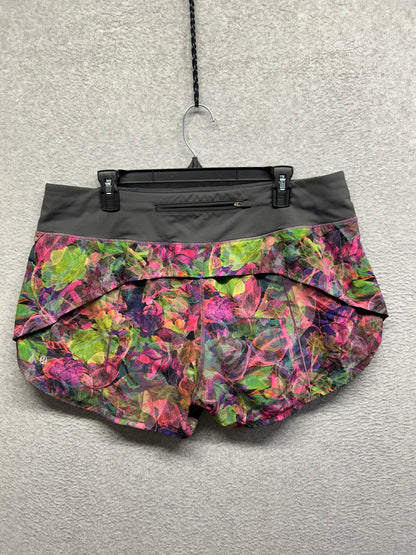Lululemon Speed Up Mid-Rise Lined Short 4" Size 14 Vivid Floral Tone Multi