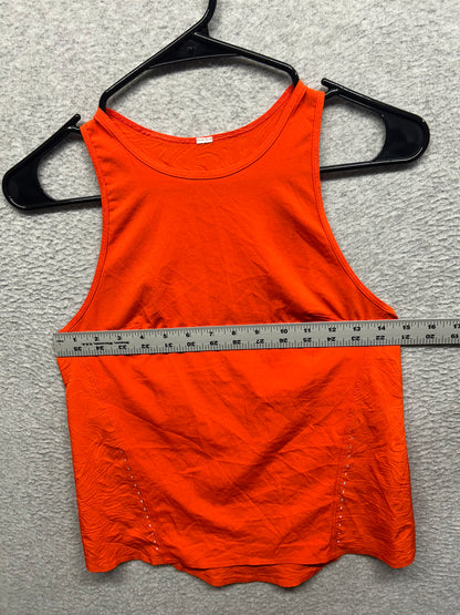 Lululemon Lightweight Stretch Running Tank Top Size 6 In-Sense Emboss Solar Orange