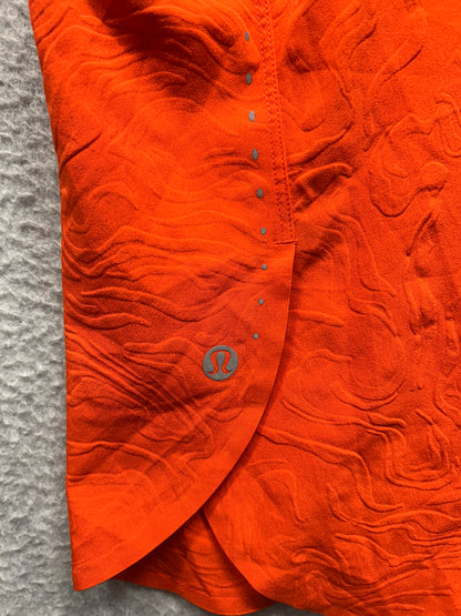 Lululemon Lightweight Stretch Running Tank Top Size 6 In-Sense Emboss Solar Orange