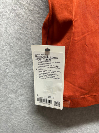 Lululemon Heavyweight Cotton Jersey T-Shirt Size Large Autumn Rust