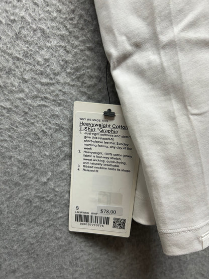 Heavyweight Cotton T-Shirt Meet Your Courtside Graphic Size Small White