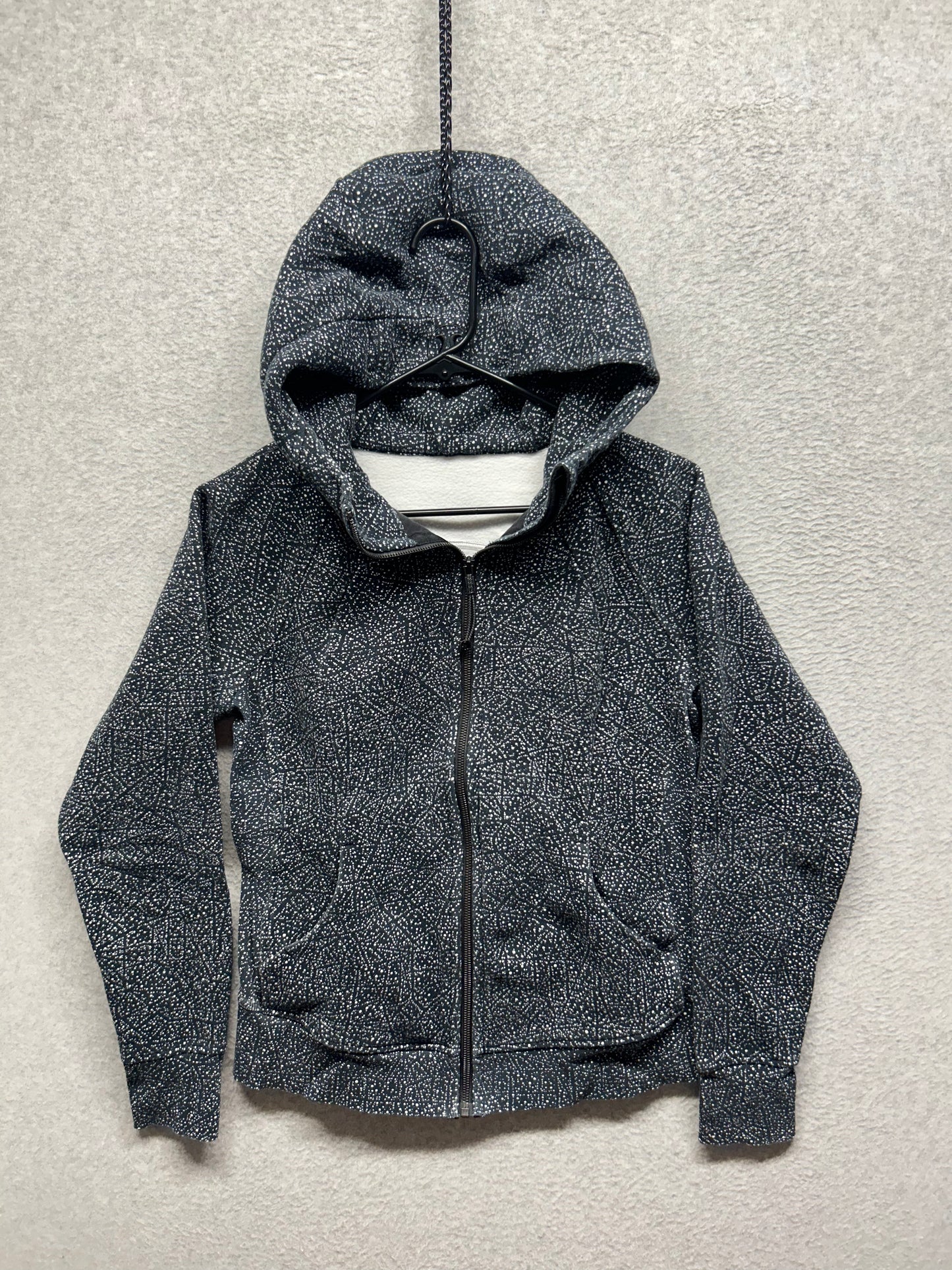 Lululemon Scuba Hoodie Light Cotton Fleece Size 10 Night View White Black