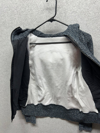 Lululemon Scuba Hoodie Light Cotton Fleece Size 10 Night View White Black