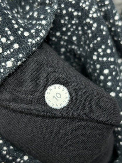 Lululemon Scuba Hoodie Light Cotton Fleece Size 10 Night View White Black