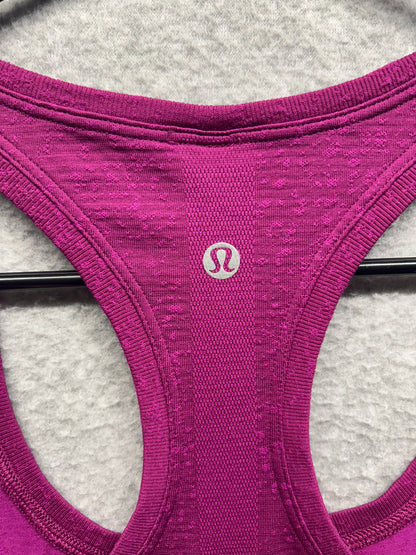 Lululemon Swiftly Tech Racerback Tank Top 2.0 Race Length Size 8 Distorted Noise Neon Magenta Purple