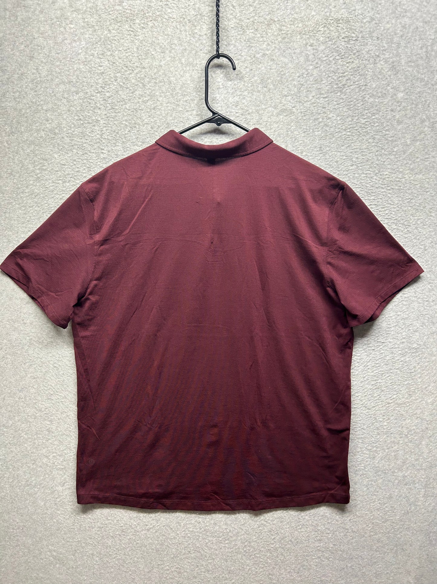 Lululemon Evolution Short Sleeve Polo Shirt Size 2XL Red Cassis