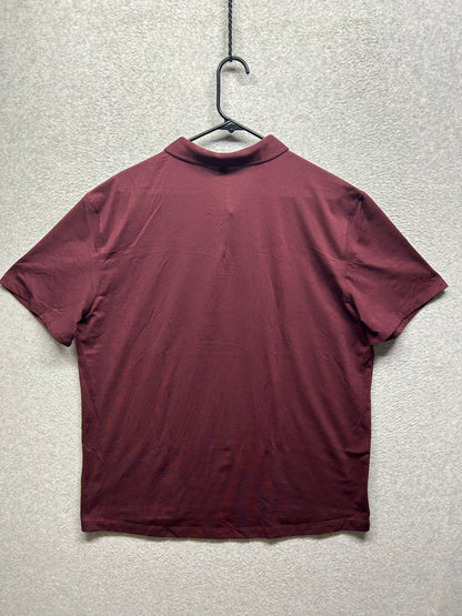 Lululemon Evolution Short Sleeve Polo Shirt Size 2XL Red Cassis