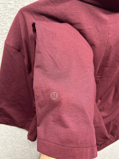 Lululemon Evolution Short Sleeve Polo Shirt Size 2XL Red Cassis