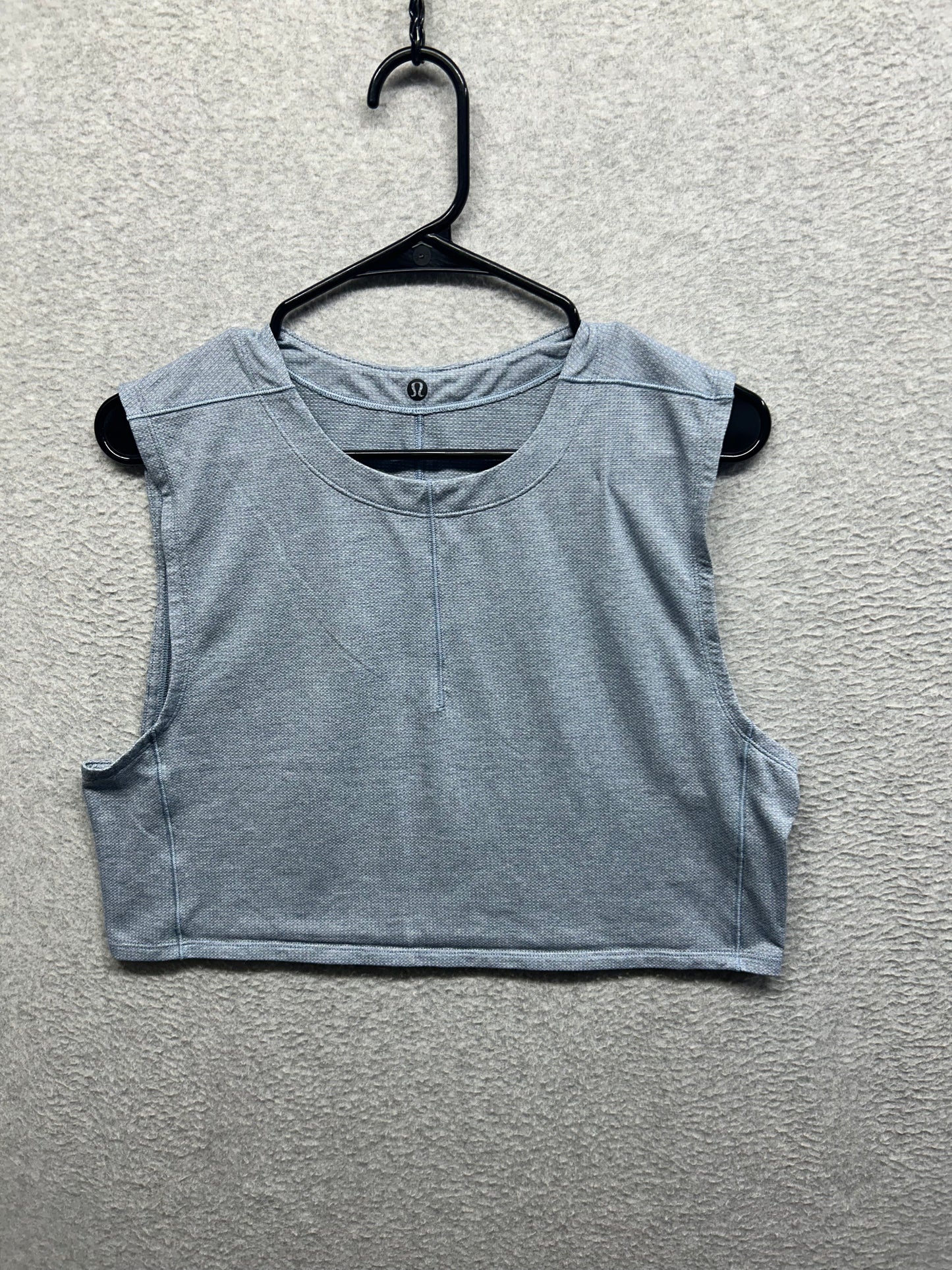 Lululemon Esker Cropped Tank Size 8 Heathered Blue Denim
