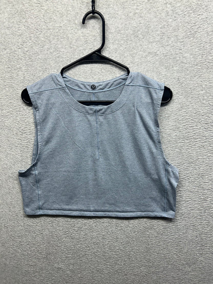 Lululemon Esker Cropped Tank Size 8 Heathered Blue Denim
