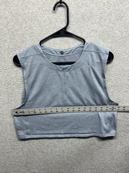 Lululemon Esker Cropped Tank Size 8 Heathered Blue Denim