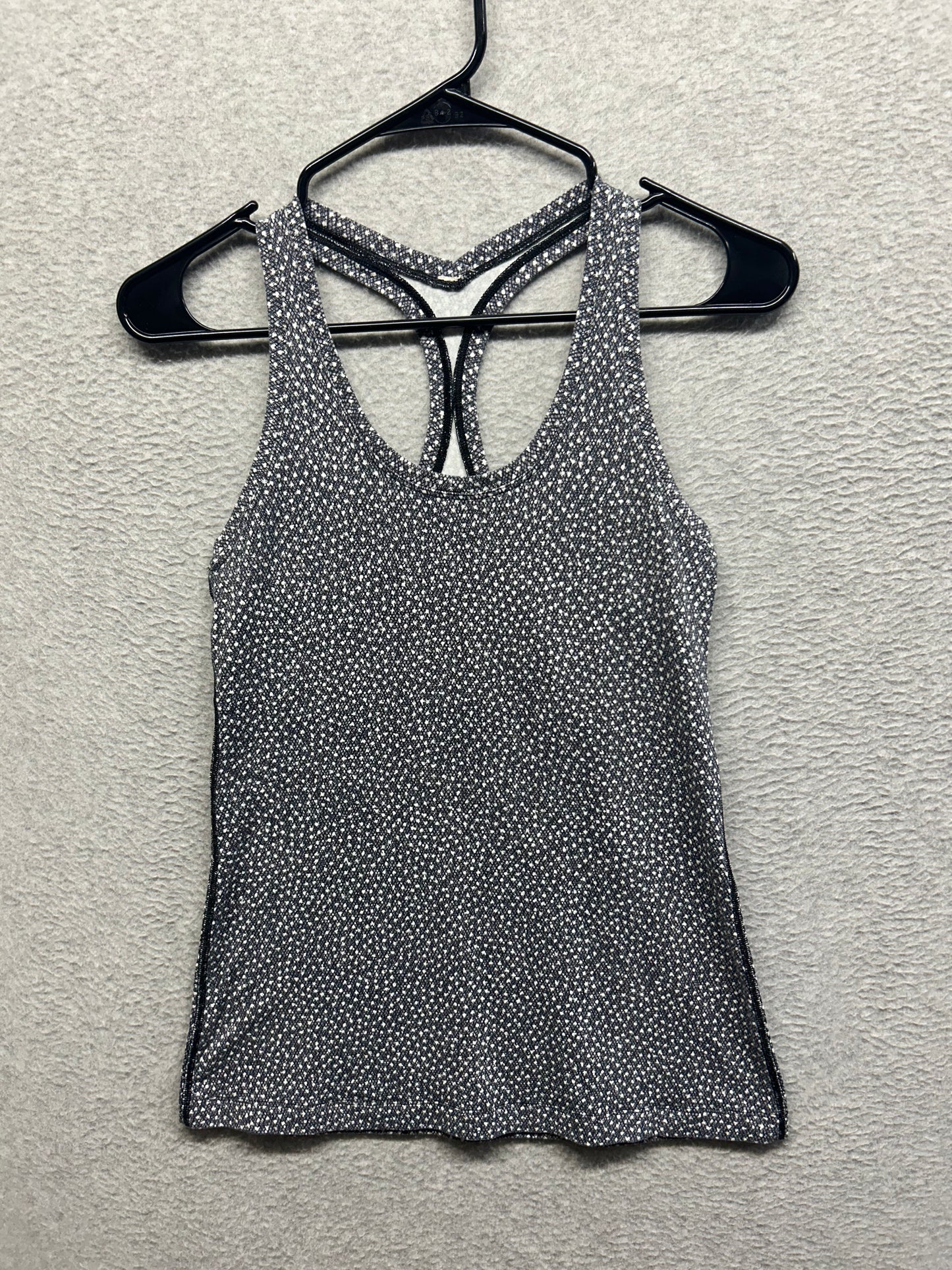Lululemon Cool Racerback II Size 8 Frozen Fizz White Black
