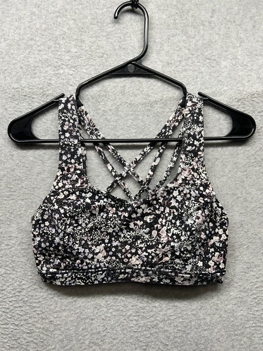 Lululemon Free To Be Serene Bra Size 6 Serigraph Starlight Black Multi