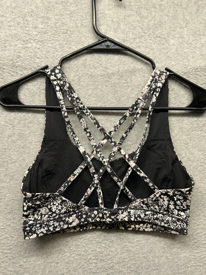Lululemon Free To Be Serene Bra Size 6 Serigraph Starlight Black Multi