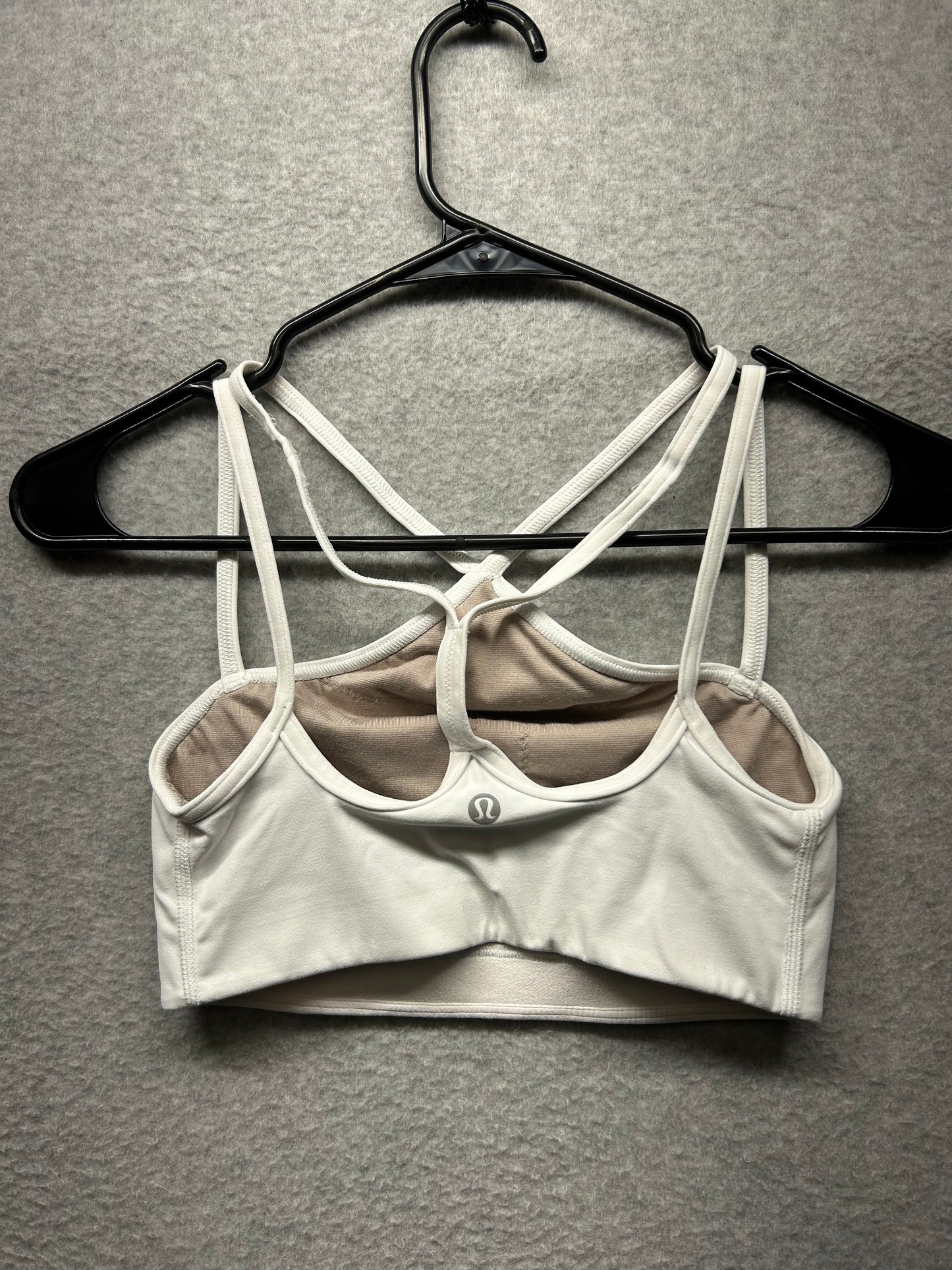Lululemon Flow Y Strappy Bra Nulu Size 4 White