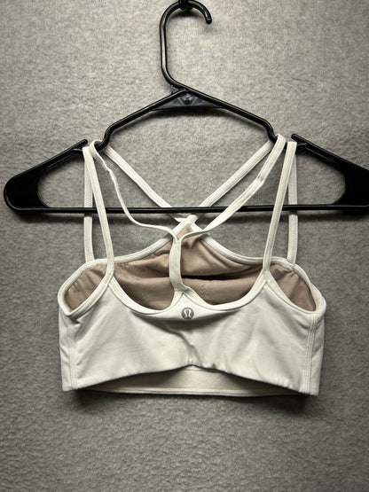 Lululemon Flow Y Strappy Bra Nulu Size 4 White