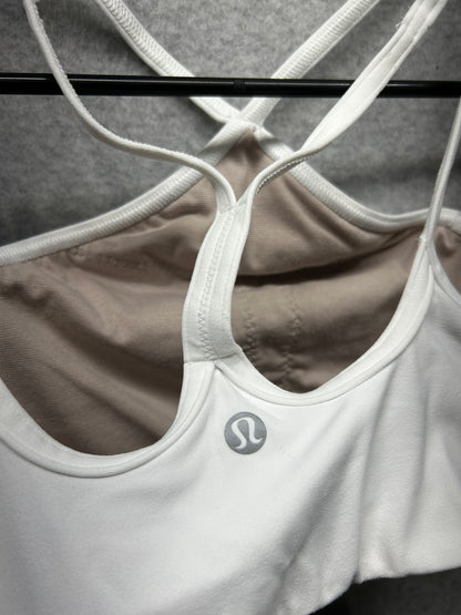 Lululemon Flow Y Strappy Bra Nulu Size 4 White