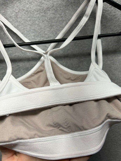 Lululemon Flow Y Strappy Bra Nulu Size 4 White