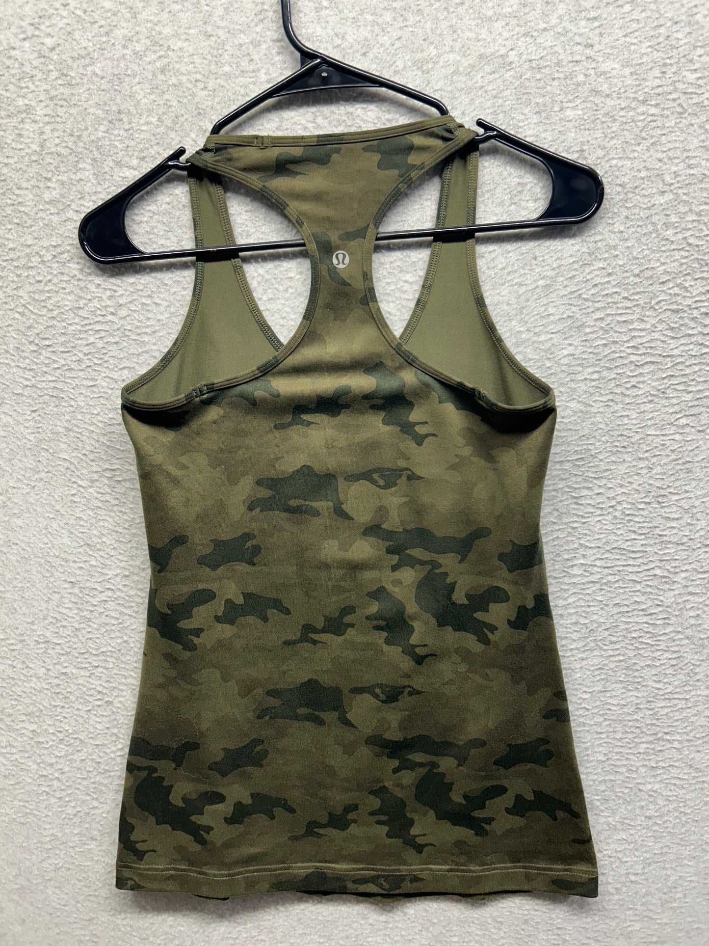 Lululemon Cool Racerback Size 10 Savasana Camo 20cm Fatigue Green