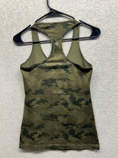 Lululemon Cool Racerback Size 10 Savasana Camo 20cm Fatigue Green