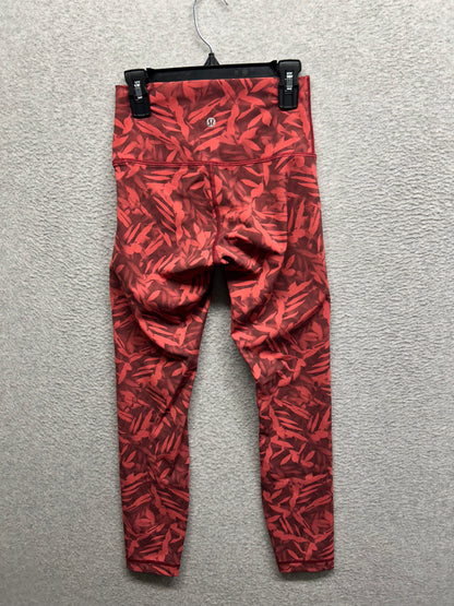 Lululemon Wunder Under High-Rise Tight 25" Size 4 Luxtreme Spray Leaf Fireside Red Multi