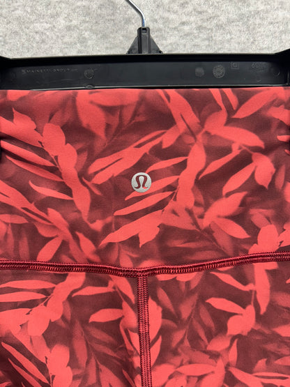 Lululemon Wunder Under High-Rise Tight 25" Size 4 Luxtreme Spray Leaf Fireside Red Multi