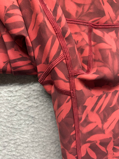 Lululemon Wunder Under High-Rise Tight 25" Size 4 Luxtreme Spray Leaf Fireside Red Multi