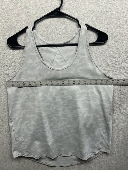 Lululemon Essential Tank Pleated Size 12 Incognito Camo SSL Silver Drop Alpine White