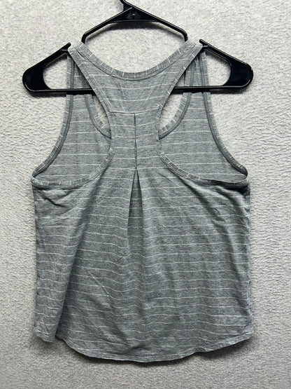 Lululemon Yogi Everyday Tank Size 10 Short Serve Stripe Heathered Medium Grey White