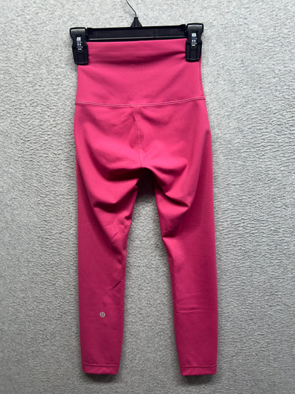 Lululemon Wunder Train High-Rise Crop 23" Size 0 (Square) Raspberry Coulis