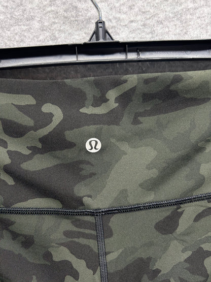 Lululemon Wunder Under Crop High-Rise Luxtreme 21" Size 6 Incognito Camo Multi Gator Green
