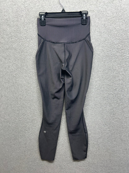 Lululemon Base Pace High-Rise Tight 25" Two-Tone Ribbed Size 2 Black / Gull Grey