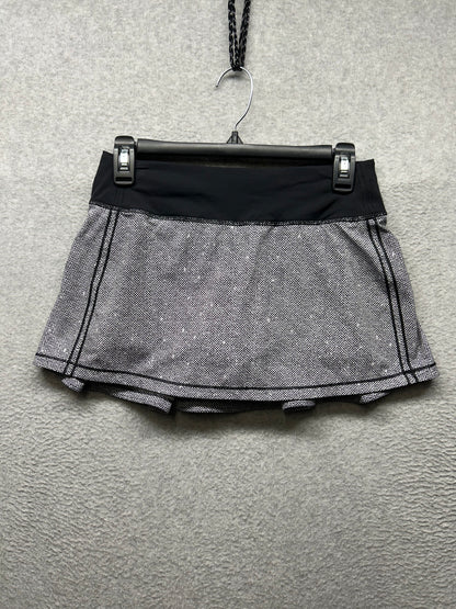 Lululemon Pace Rival Skirt II Size 4 Stretch Dotscape Alpine White Black