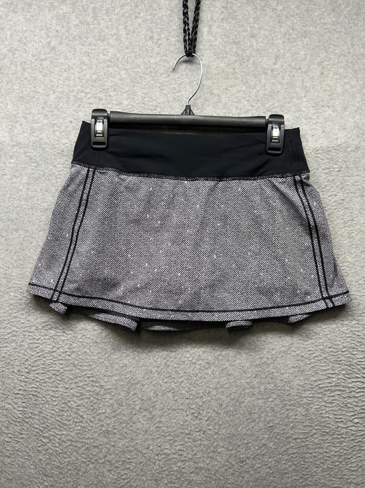 Lululemon Pace Rival Skirt II Size 4 Stretch Dotscape Alpine White Black